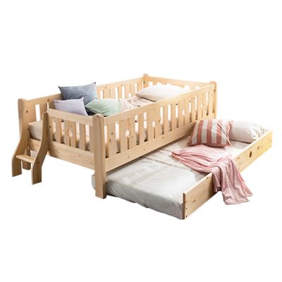 实木儿童床男孩护栏床儿童家具小床小孩床1米带拖床儿童单人床